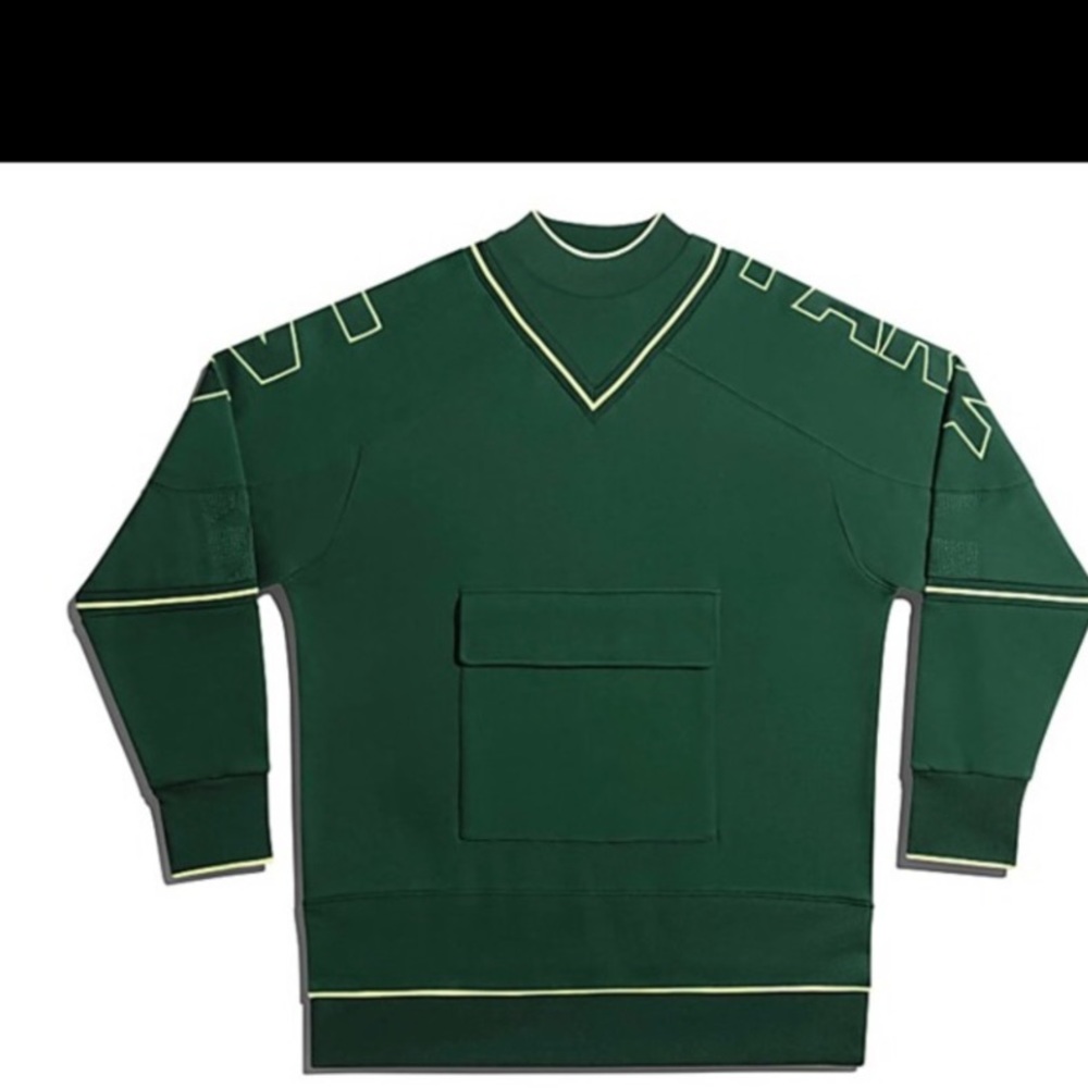 IVY PARK Forest Green Crewneck Sweatshirt with Yellow Trim